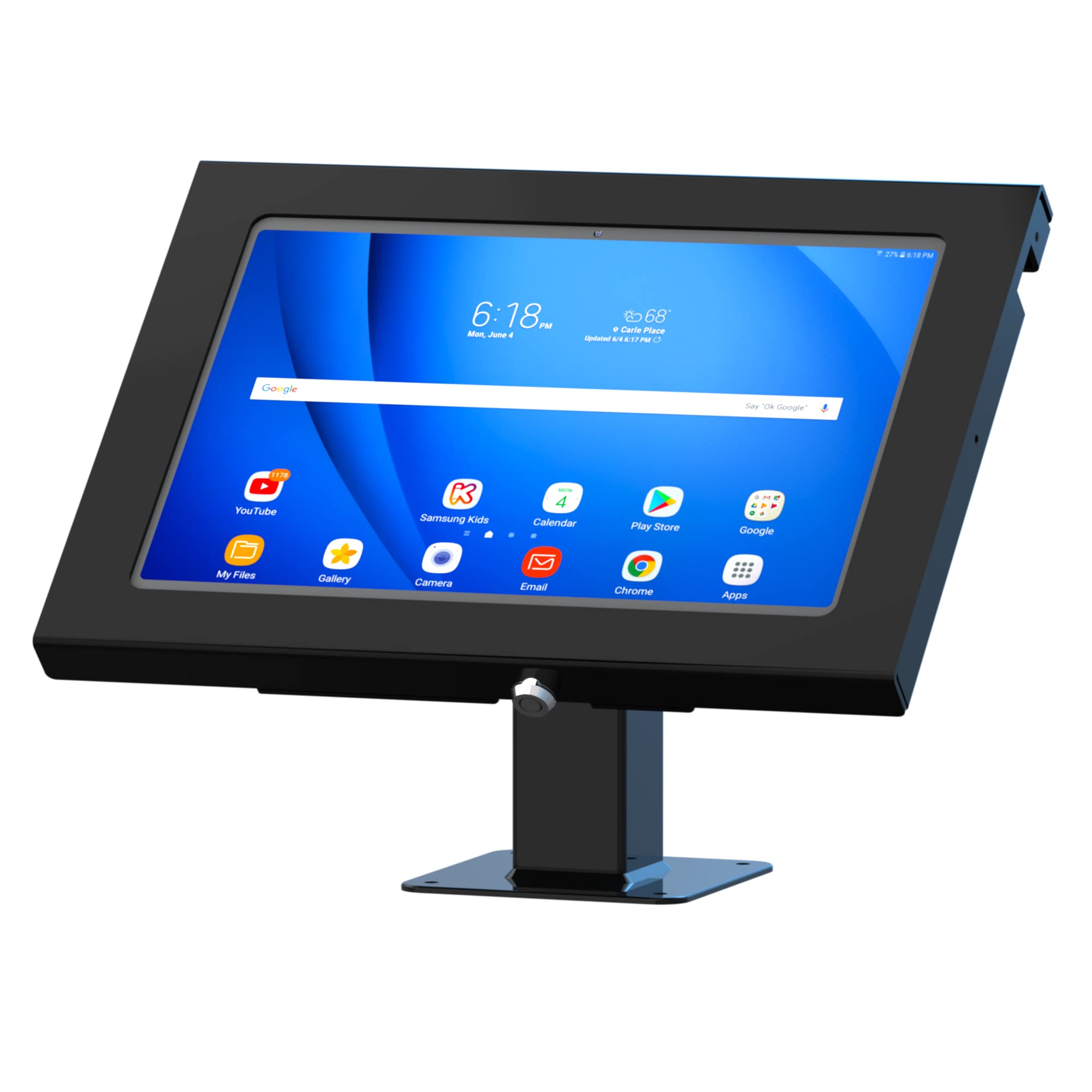 TABcare Anti-Theft Security Metal Case for Galaxy TAB A9 11 with 360 Swivel 180 Tilting Stand Black
