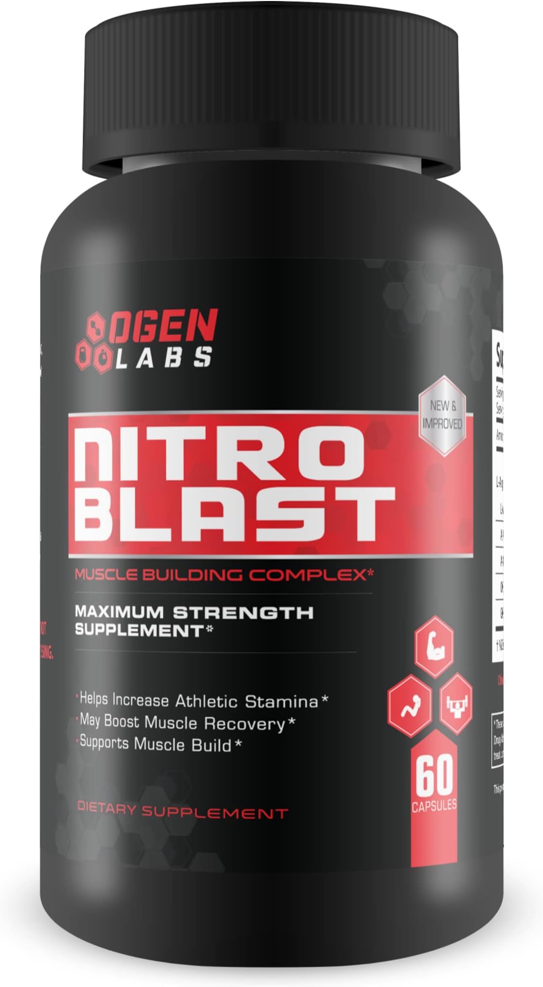 Ogen Labs- Nitro Blast- Maximum Strength Nitric Oxide Booster- Increase Stamina, Recovery and Muscle Mass