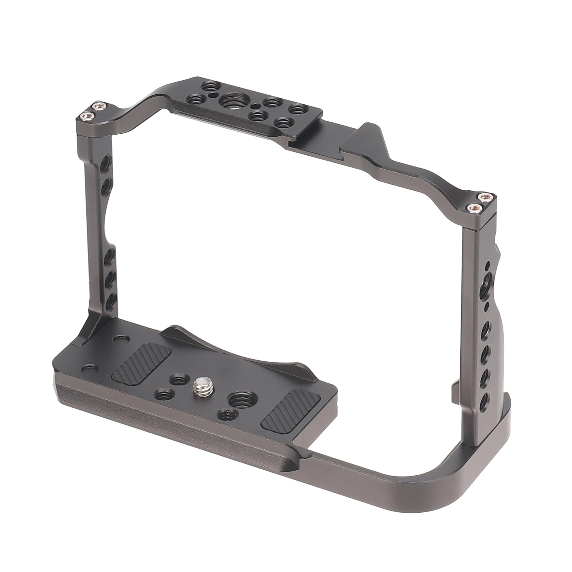 EOS R8 klatka na aparat z górnym uchwytem, Hersmay aluminiowa obudowa do aparatu Canon EOS R8 DLSR Camea Rig stabilizator wideo z zimną stopką, różne otwory lokalizacyjne 1/4",