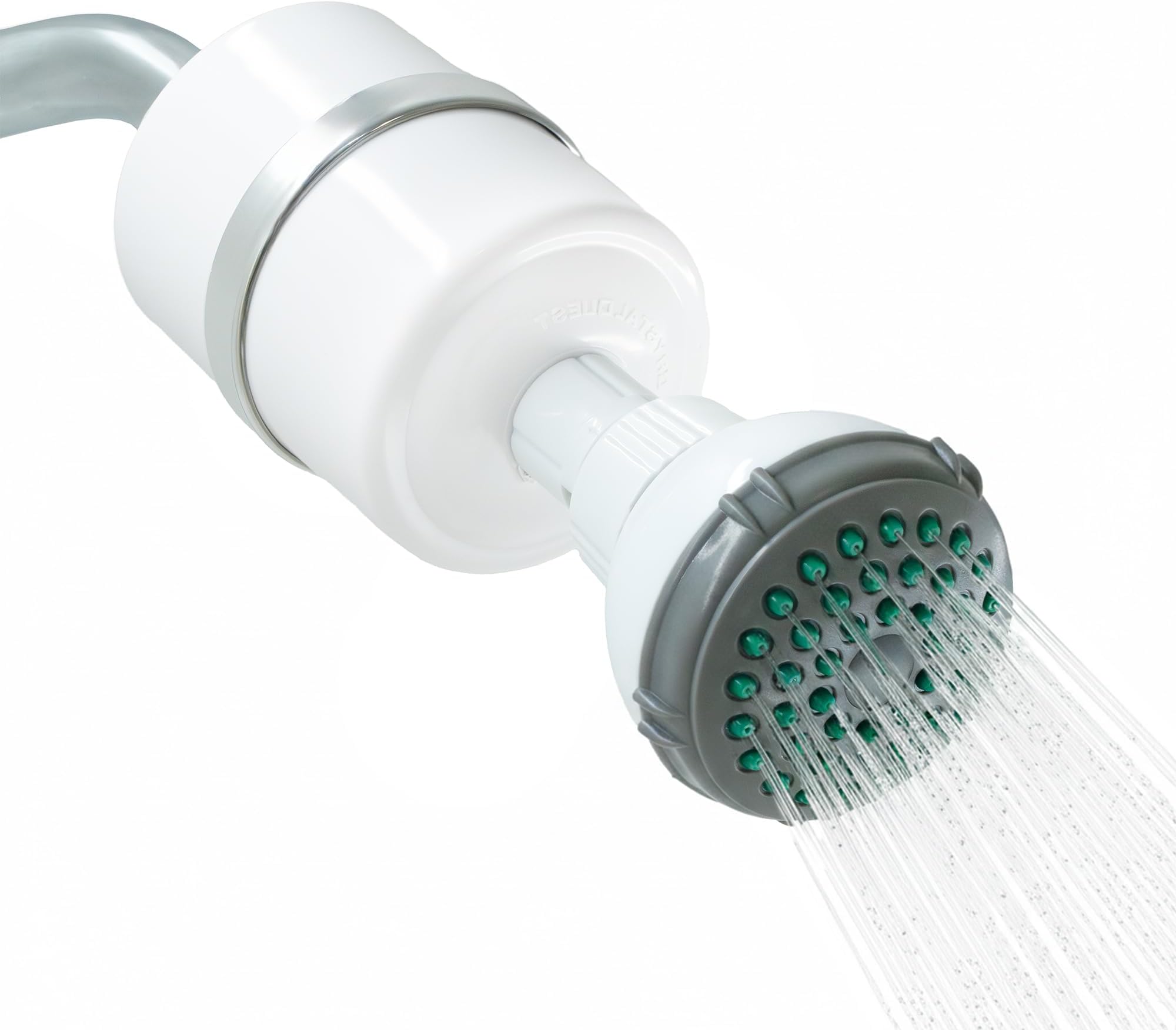 Crystal Quest Shower Filter with Head, Shower Head Filter for Hard Water, Shower Water Filter Removes Chlorine, chloramines & VOCs, Filter Shower Head, Improves Skin & Hair, Long-Lasting - White
