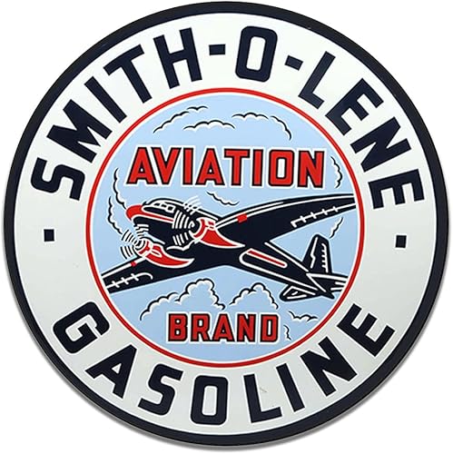 Smitholene Smith-O-Lene Aviation Brand Gasolina Gas Motor Oil Emblema Seal Vintage Gas Signs Reproducción Car Company Vintage Style Metal Signs