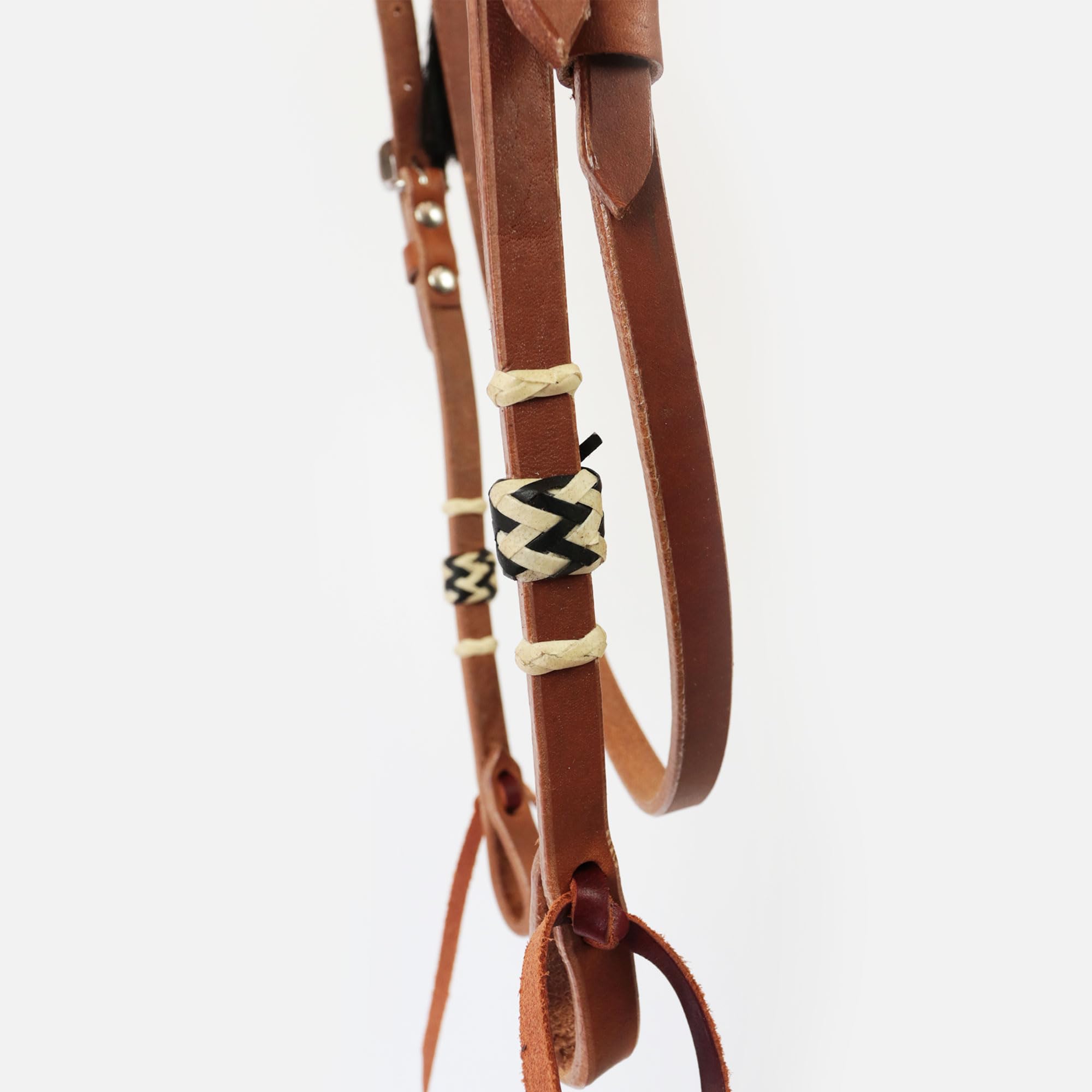 Briglia Western Silver Horse Skin con Frange, Finimento Indispensabile per la Conduzione del Cavallo