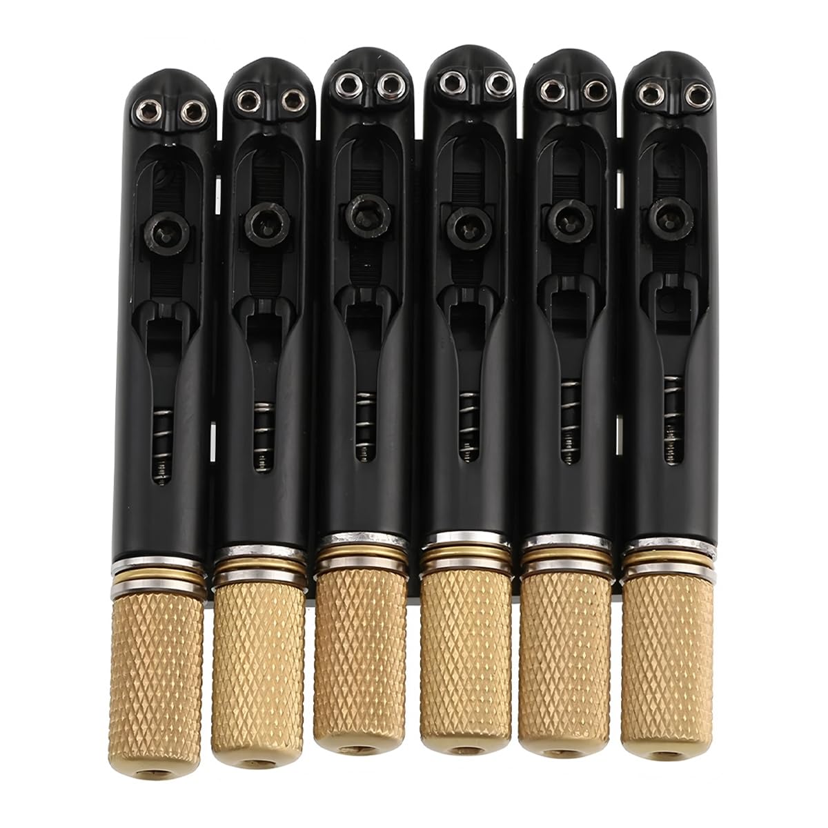 Grobo Cordal De Puente De Guitarra Eléctrica Sin Cabeza De 6 Cuerdas De 10,5 Mm, Dispositivo De Bloqueo De Cuerda Fija De Guitarra, Negro