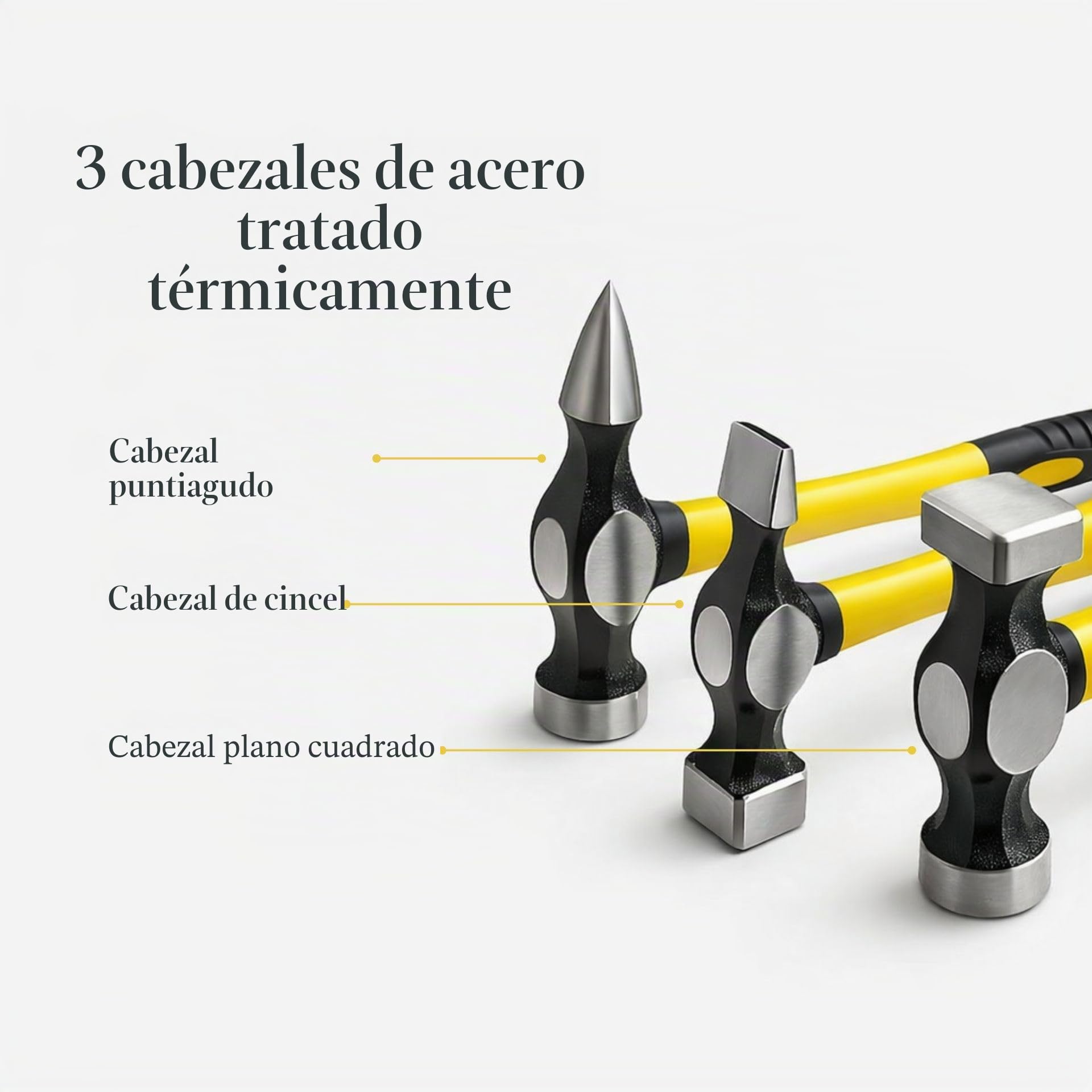 TOWAY Juego de tases y martillos 7 piezas, Juego de herramientas de reparación de carrocería profesional con mangos de fibra de vidrio 454222 (Budget)