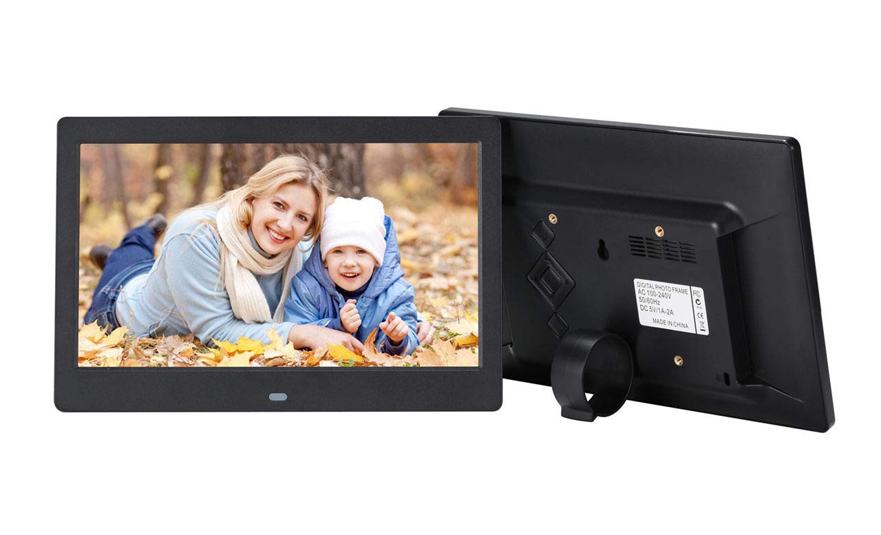 Digitaler Bilderrahmen 10,1 Zoll IPS Full HD Fotobilderrahmen mit USB Stick, SD-Karte, Diashow