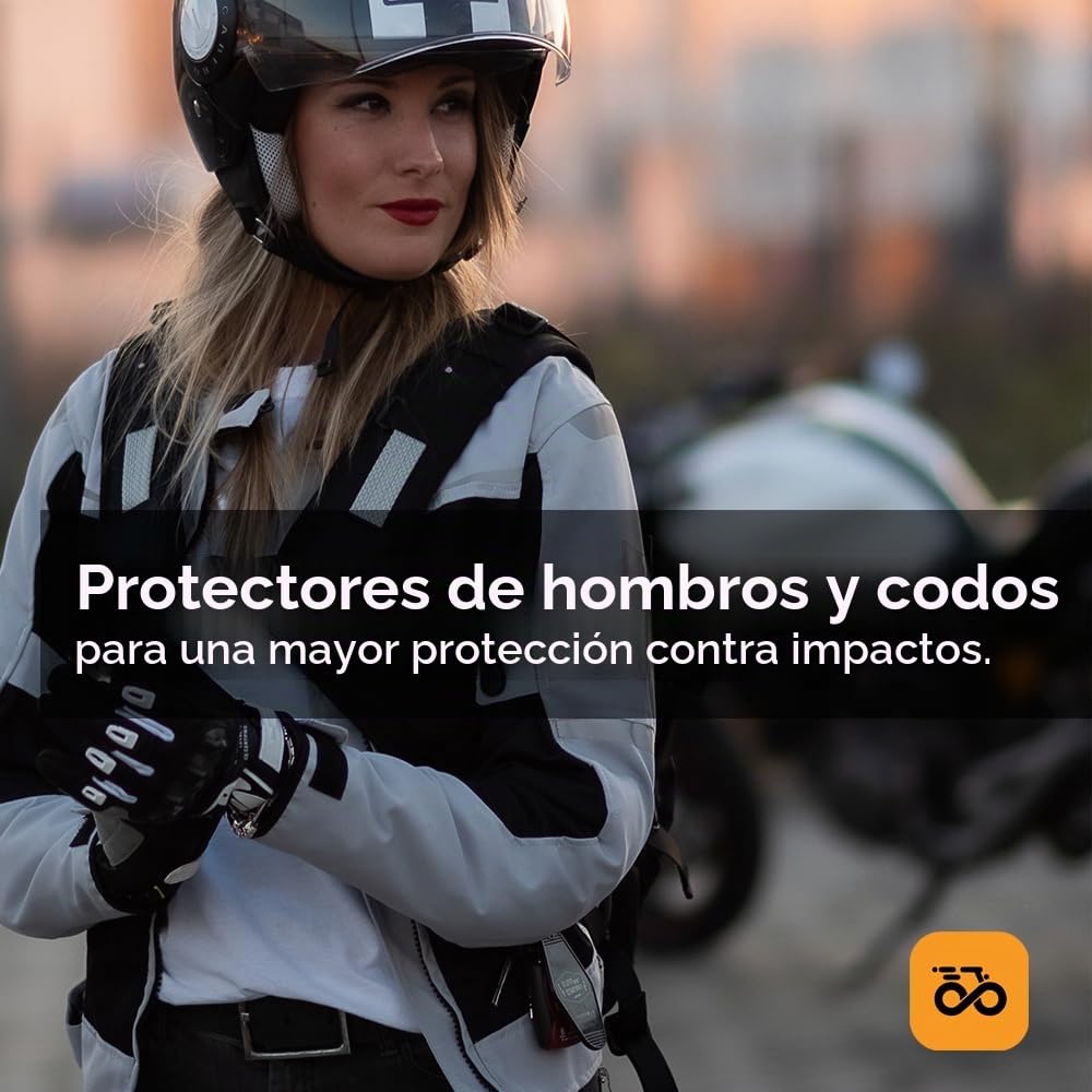 Moore I Chaqueta de Moto Bahia Lady Gris/Negro – Verano, Protecciones CE, Diseño Femenino