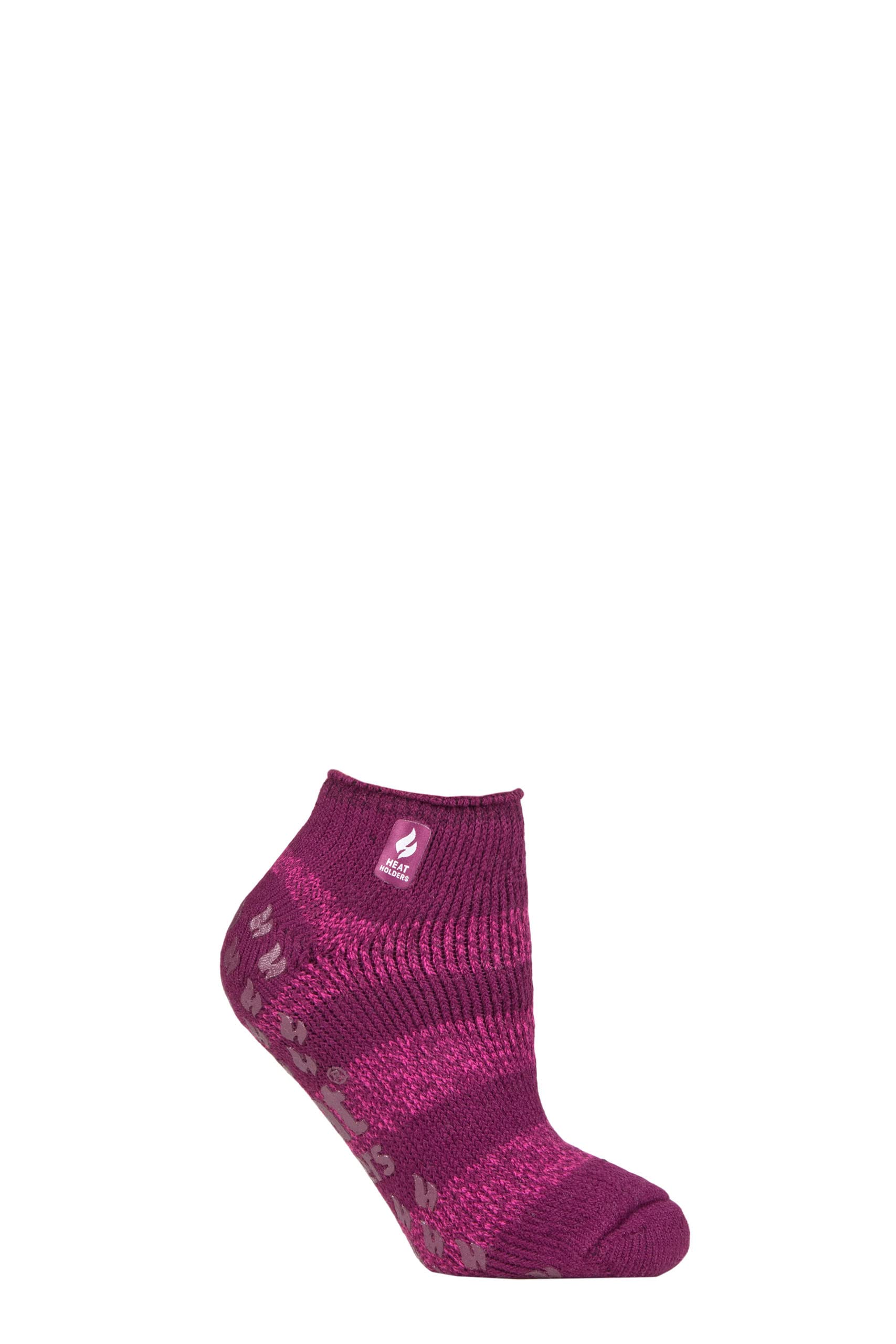 Heat Holders Women's Valencia Deep Fuchsia Berry Sockshop 2.3 Tog Patterned And Striped Ankle Slipper Socks Pack Of 1 (4-8, Valencia Deep Fuchsia/Berry, Numeric_4)