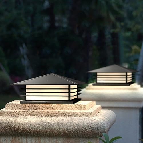 Miniatura 5 de Luces de poste para exteriores, luz de pilar de villa para exteriores, luz de pilar de metal impermeable, luz de jardín, puerta de casa, luz de