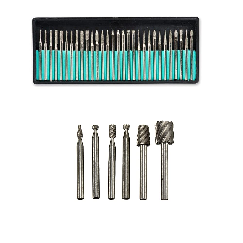 Digital Craft Rotary Tool Accessories Kit Mini Drill Bit Set with 3.2mm Mandrel in Electric Drill with 30Pc Diamond Burs 6pc HSS Rotary Burs (B09WVGQM6Q) Amazon Price History, Amazon Price Tracker