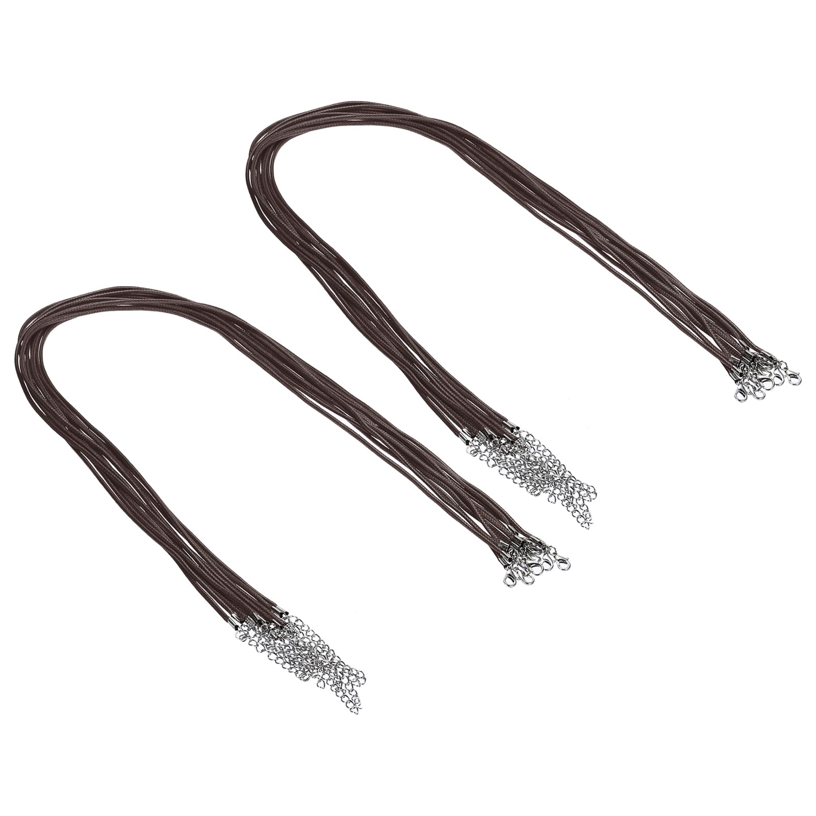 PATIKIL 24" Necklace Cord, 20 Pcs Waxed Bracelet String 2mm Thickness Necklace Ropes Bulk with Clasp for Pendants Bracelets Jewelry Making DIY Craft, Coffee