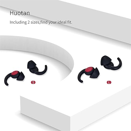 Miniatura 6 de Tapones para los oídos de silicona con cancelación de ruido, 2 pares de tapones para los oídos para dormir, reutilizables, con bloqueo de ruido,