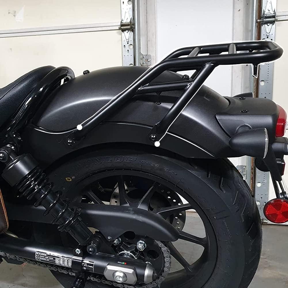 Motorcycle Black Steel Luggage Cargo Rack Carrier Mount Adapter Bracket Rear Fender Fairing for H-onda Rebel CMX 500 300 CMX500 CMX300 Rebel500 Rebel300 2017 2018 2019 2020 2021 2022 2023 (No.1)