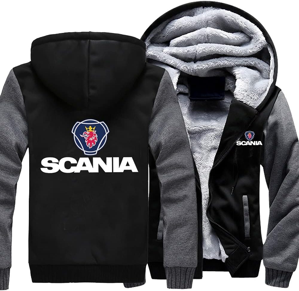 RLJqwad Men Zip Hoodie Long Sleeve Sweatshirt Scania Printing Warm Thick Jackets Fleece Lined Baseball Uniform Tops-Mens Gift(Color:L,Size:5XL)