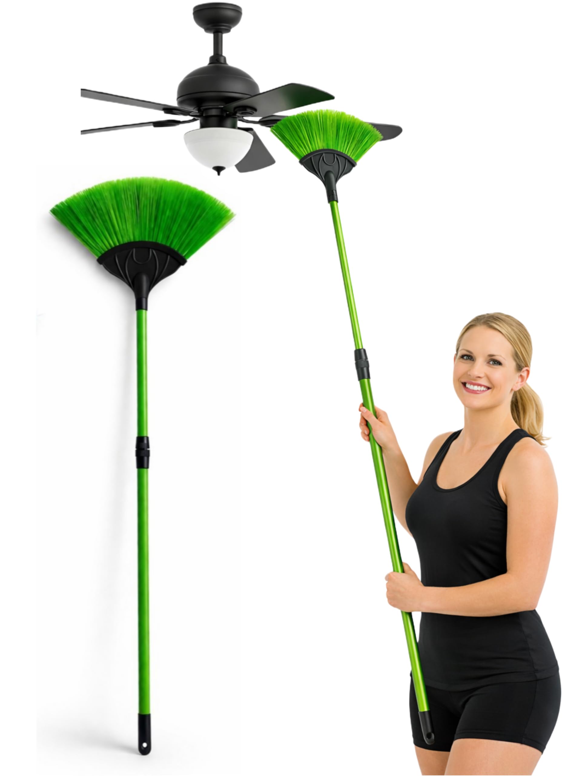 1 pic-Roof Corner Spider Web Cleaner Brush Extra Long 140 CM Metal Rod Cobweb Cleaner Stick for Home Ceiling Fan Wall Jala Cleaning Tool (Multicolour)-image-43