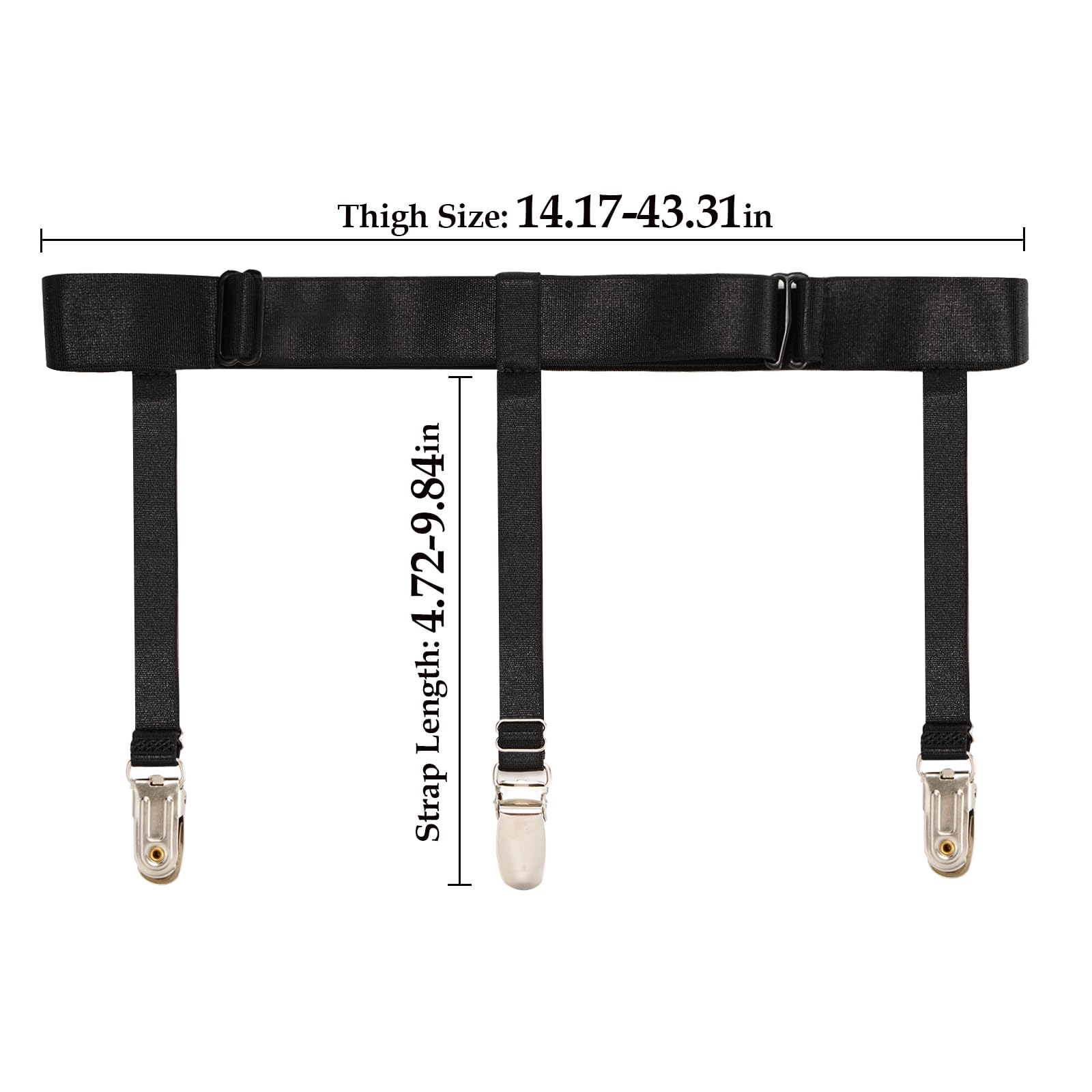 Women's Plus Size Thigh Garter Belts, Adjustable High Elastic Garter Belt and Stockings Set