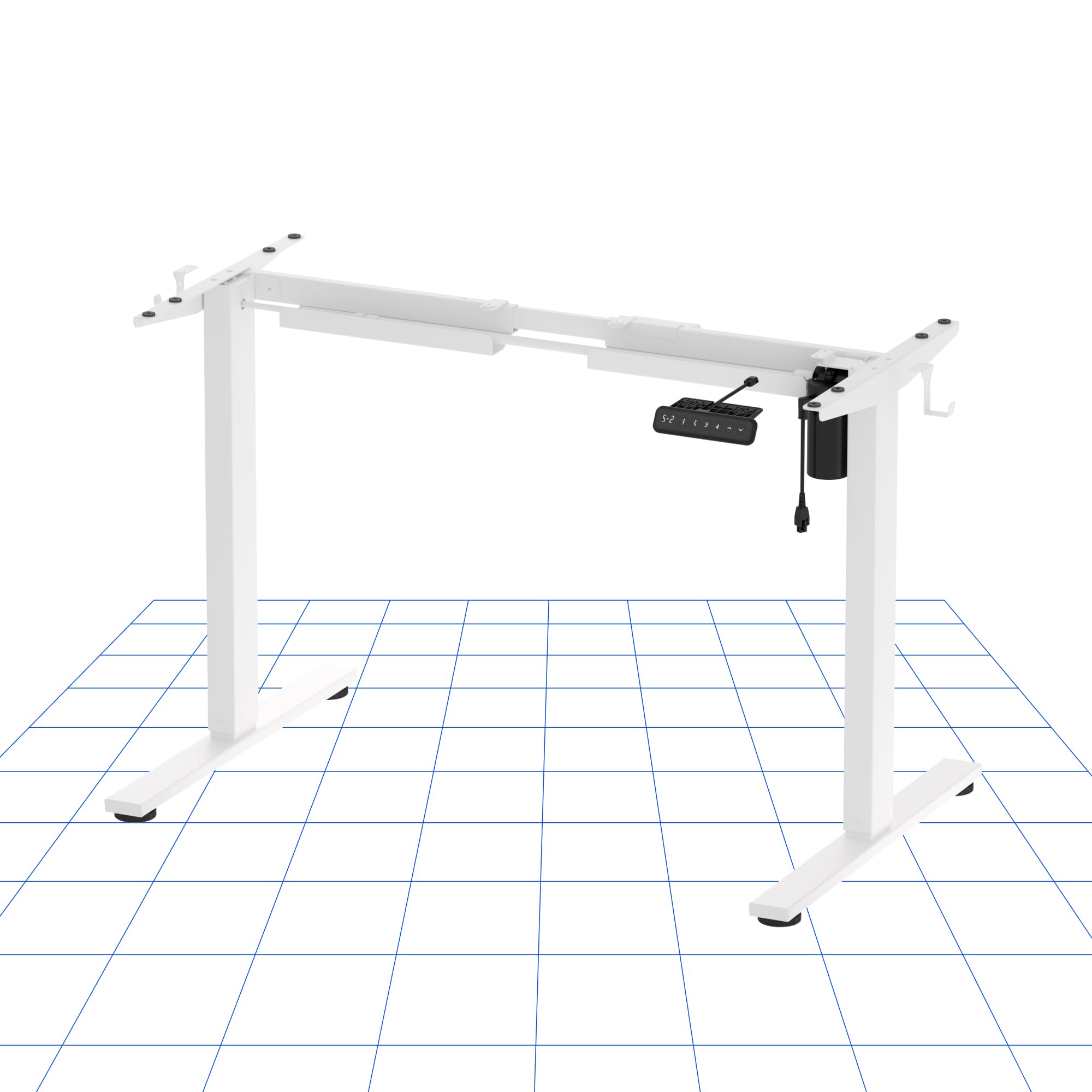 FLEXISPOT EF1 Escritorio de Pie Ajustable en Altura Standing Desk Mesa Ordenador Gaming Elevable de Acero Sólido con Tecla de 4 Opciones Memoria Automática Inteligente con Motor (Blanco) EF1 Blanco