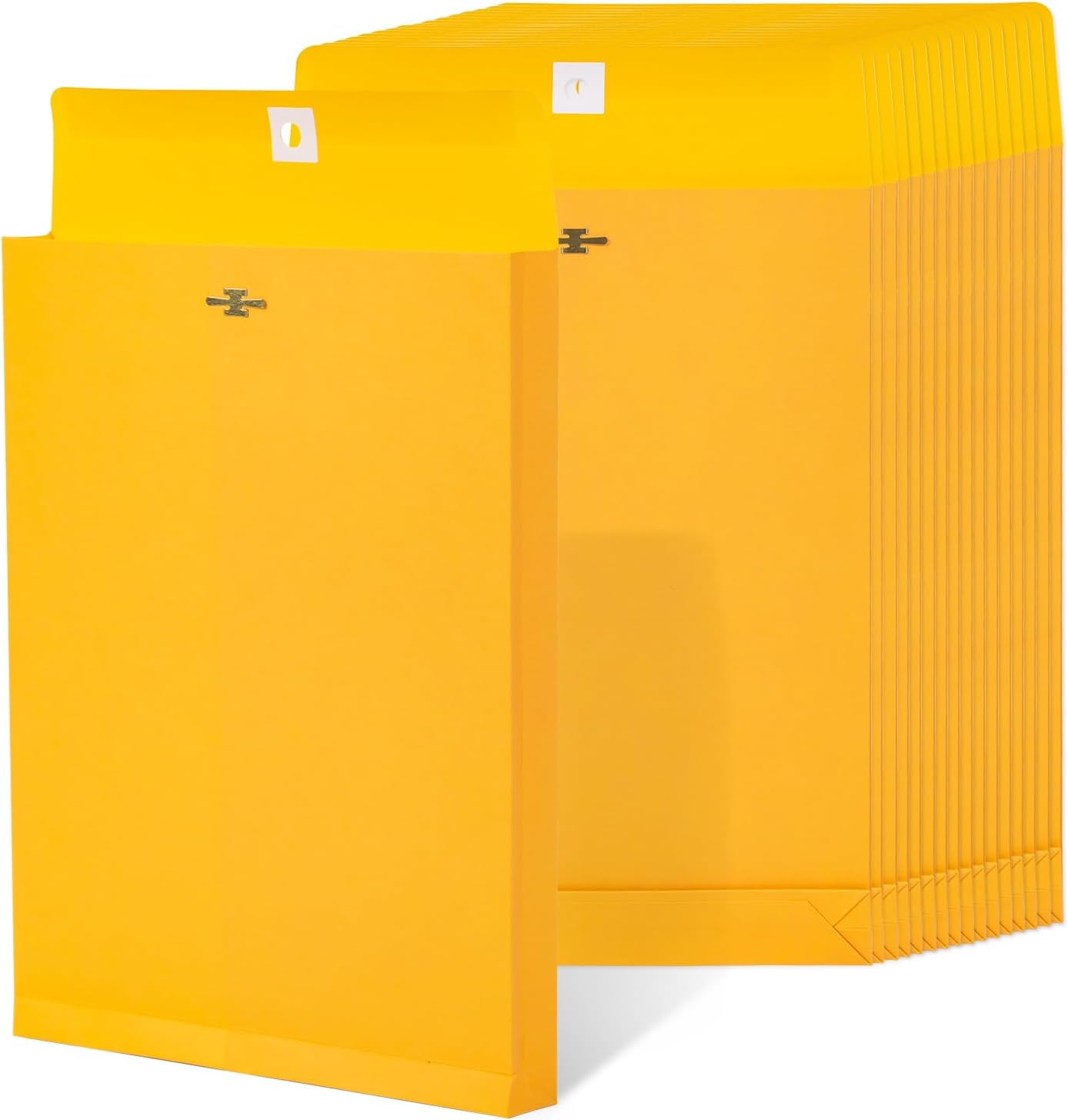 Expandable Manilla Envelopes 9 x 12 with Reusable Clasp and Gummed Seal 25 Pack, GIGYES 180 GSM Large Capacity Manilla Folders 8.5 x 11 Envelopes Mailing, for Home School Office Filing and Storing