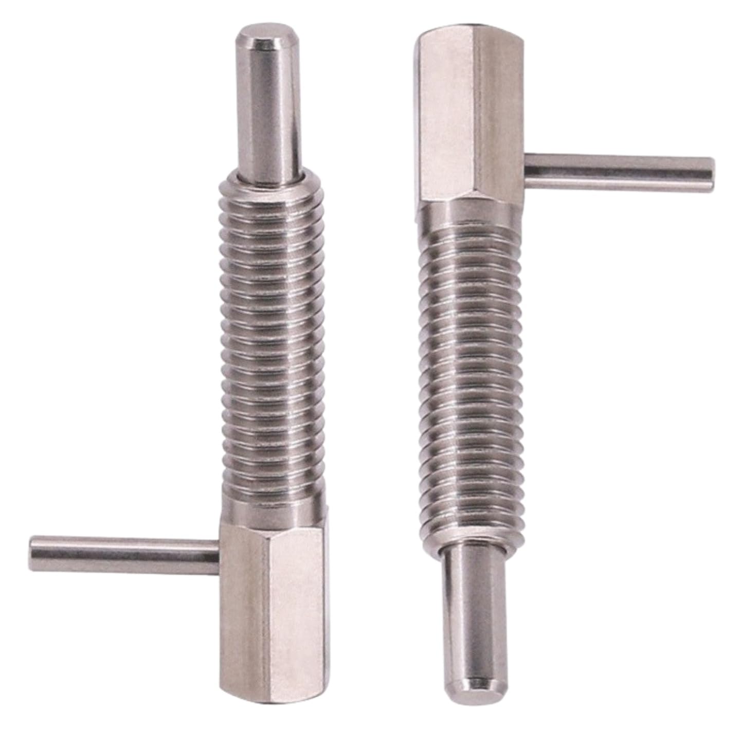 2pcs Retractable Indexing Plunger Pin, M12 Stainless Steel Spring Pin Spring Loaded Latch Spring Plunger Safety Pin Spring Latch Telescopic Locking Pin Spring Lock with L Handle