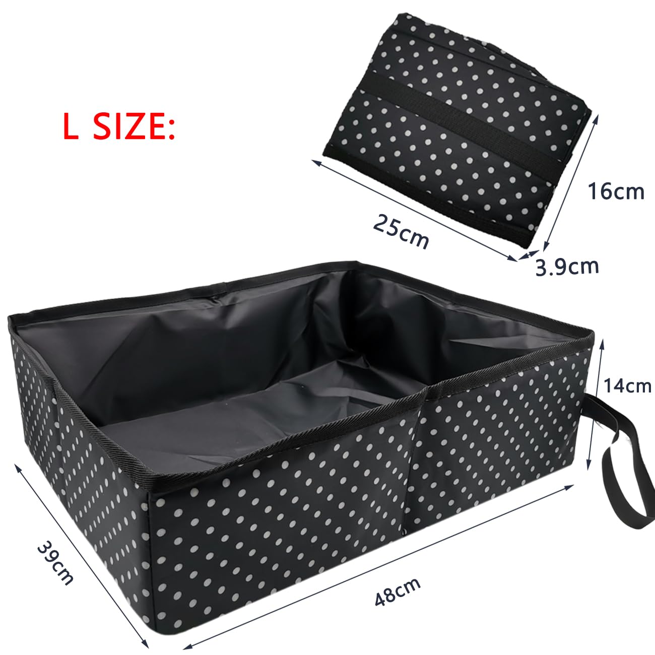 Cat Litter Tray Travel Foldable Portable Cat Litter Tray Travel for Kittens Waterproof Easy to Clean Useful Cat Litter Tray for Pets Travel Outdoor Camping Home Use Black 48 x 39 x 14 cm - Image 3
