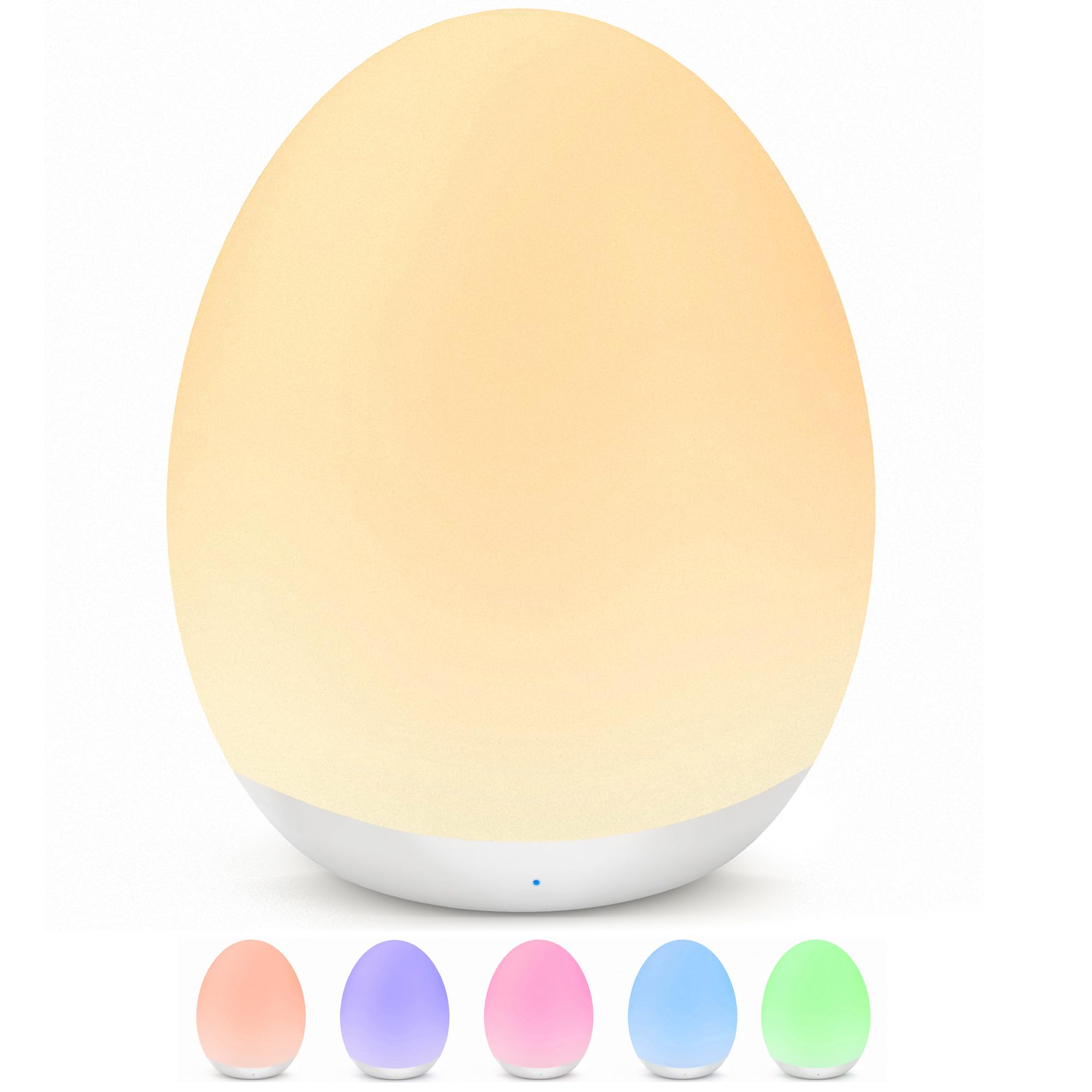 MediAcous Luz Nocturna Infantil 2000mAh con 7 Colores & Función Control Temporizador, Luz Nocturna Recargable con Control Táctil para Dormitorio, Salón y Camping, Regalo para Niños (Minimalista)