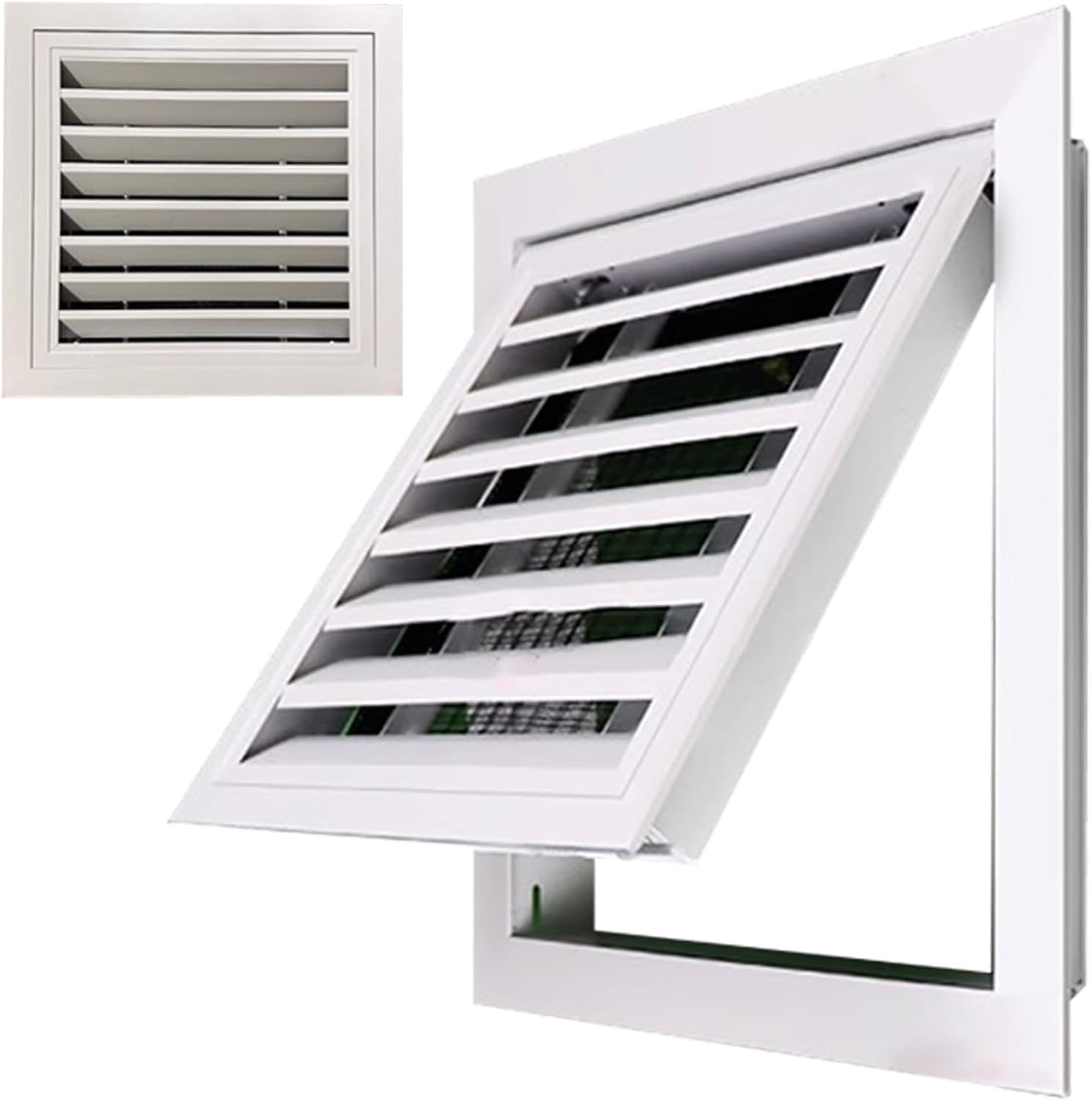 Este Panel de Acceso de ventilación para la Campana extractora de aleación de Aluminio con Rejilla de Filtro y escotilla de ventilación Blanca de 50 x 55 cm (19,7 x 21,7 Pulgadas) - Fácil in