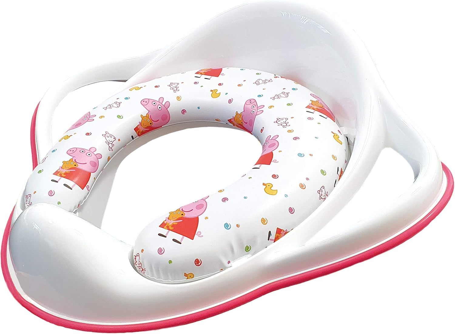 Peppa Pig Soft Padded Toilet Seat, White/Pink Portable Potty Detachable Cushion, Easy Wipe Cleaning Anti Stick Lightweight 18m+ Toddler, Max Weight 25kg