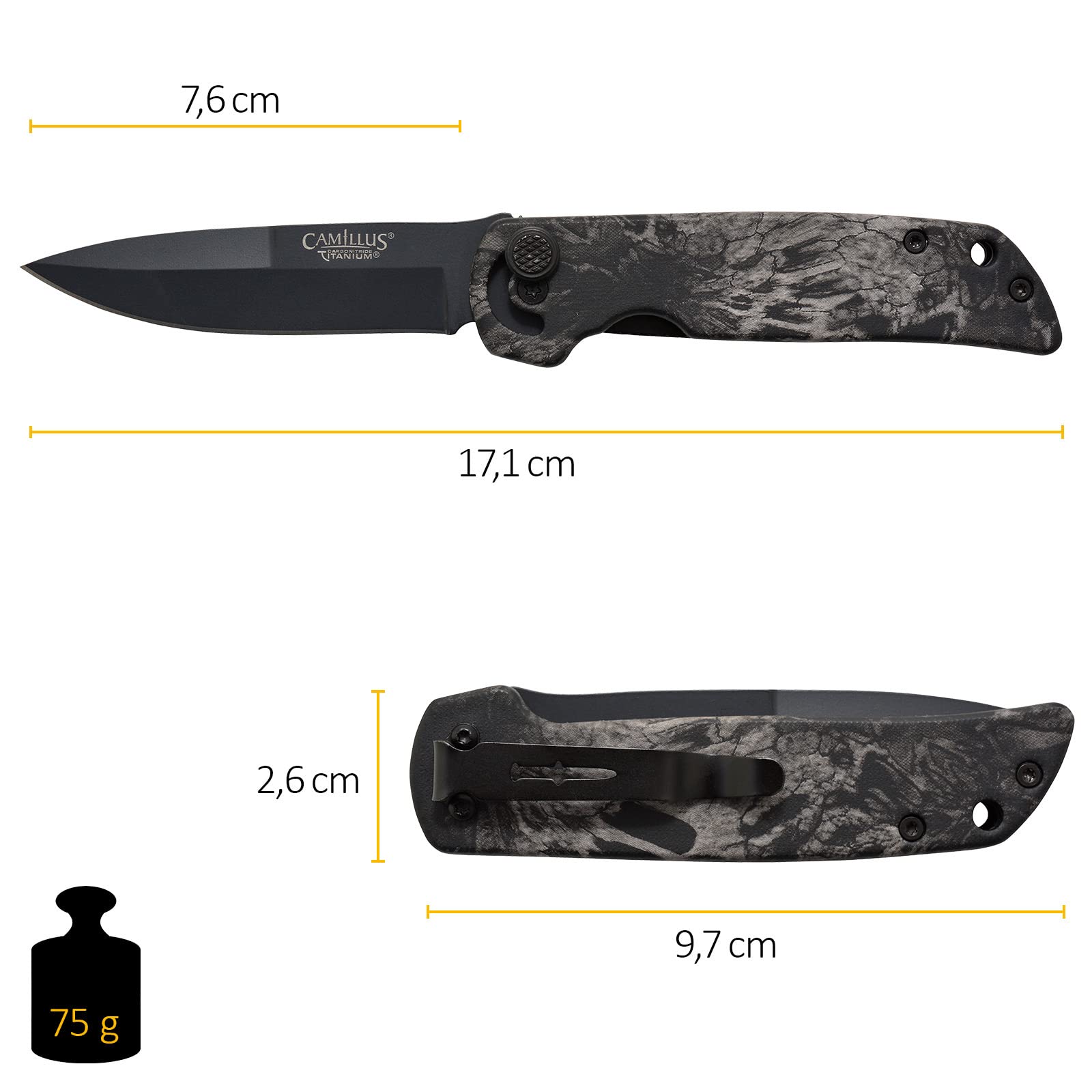 Camillus Mini, 6.75-inch Folding Knife, Camo (19711)