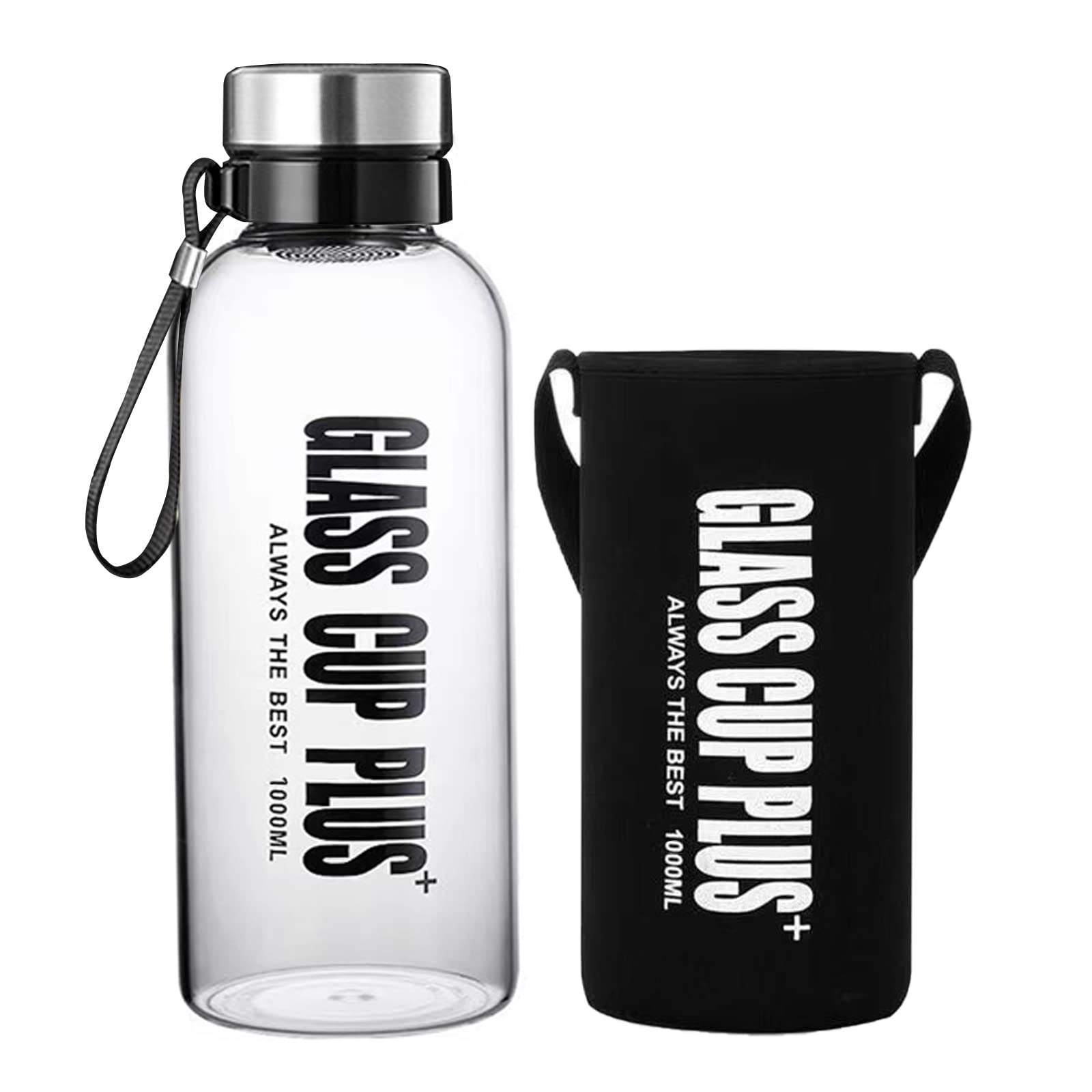 Buy Kawfle 32 Oz Glass Water Bottle, BPA Free Leak Proof Borosilicate