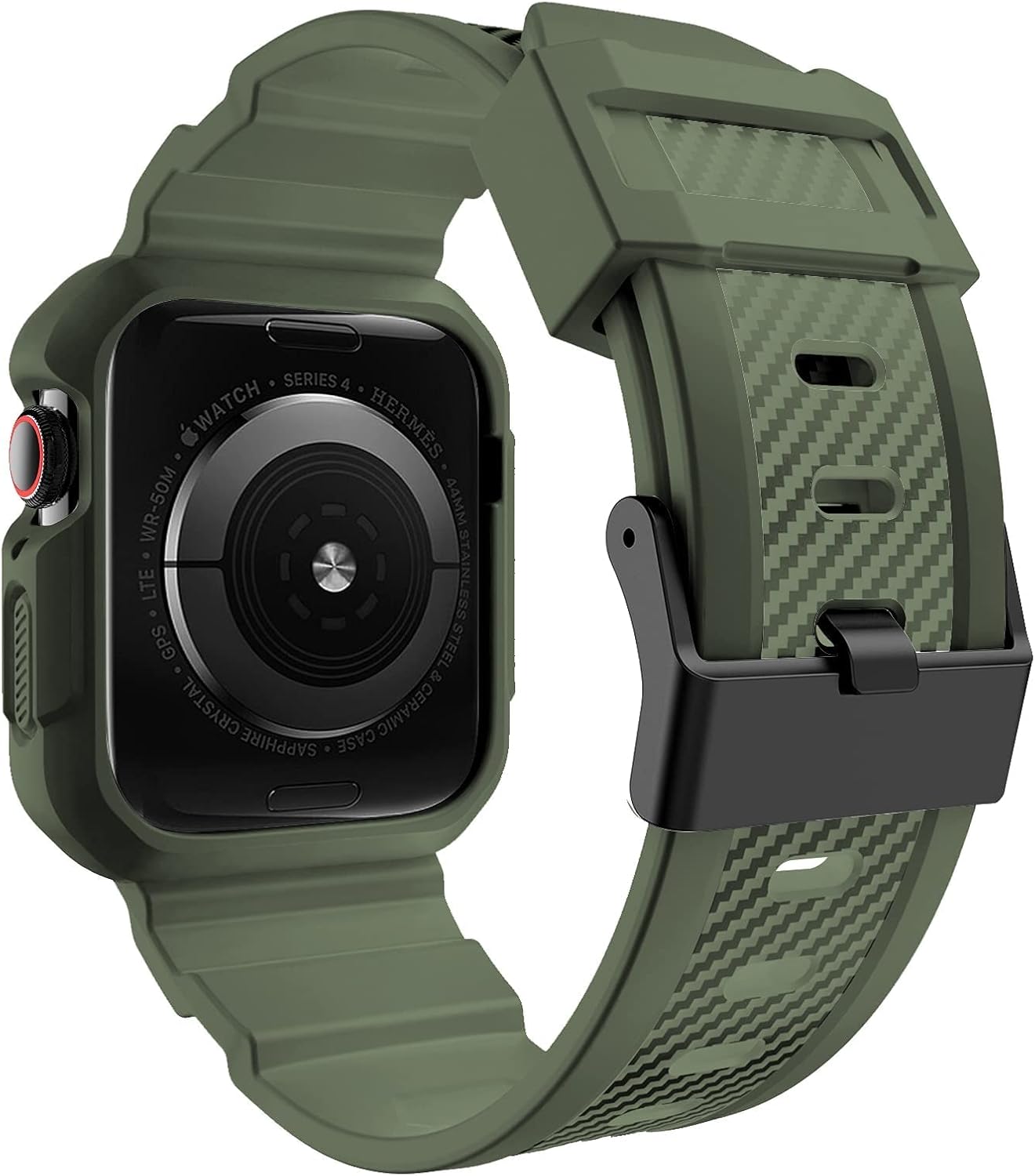 OROBAY Compatible with Apple Watch Band with Case 45mm 44mm 42mm, Matte Black and Army Green
