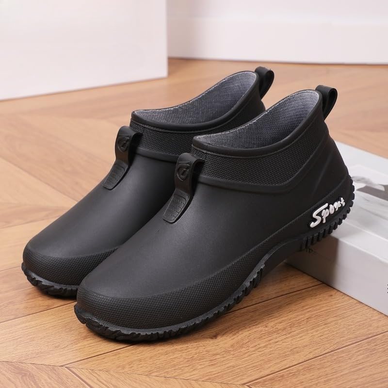 Women Rain Boots Waterproof Ankle Boots with Anti-Slip Sole Outdoor Slip-On Garden Shoes for Kitchen & Outdoor, Rain Shoes