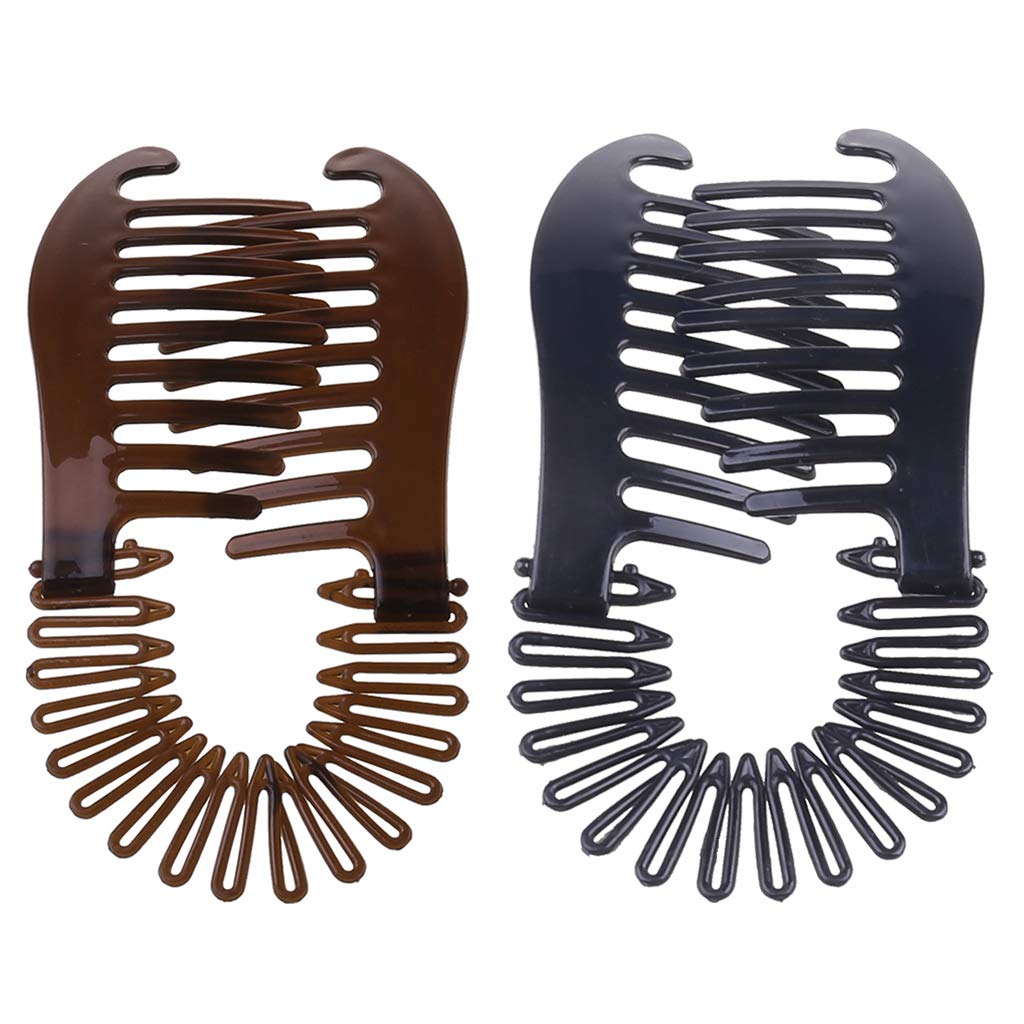 WLNEXT 2 Pieces Banana Hair Clips Large Double Comb Clips Fishtail Hair Clips Banana Clips Hair For Ponytail