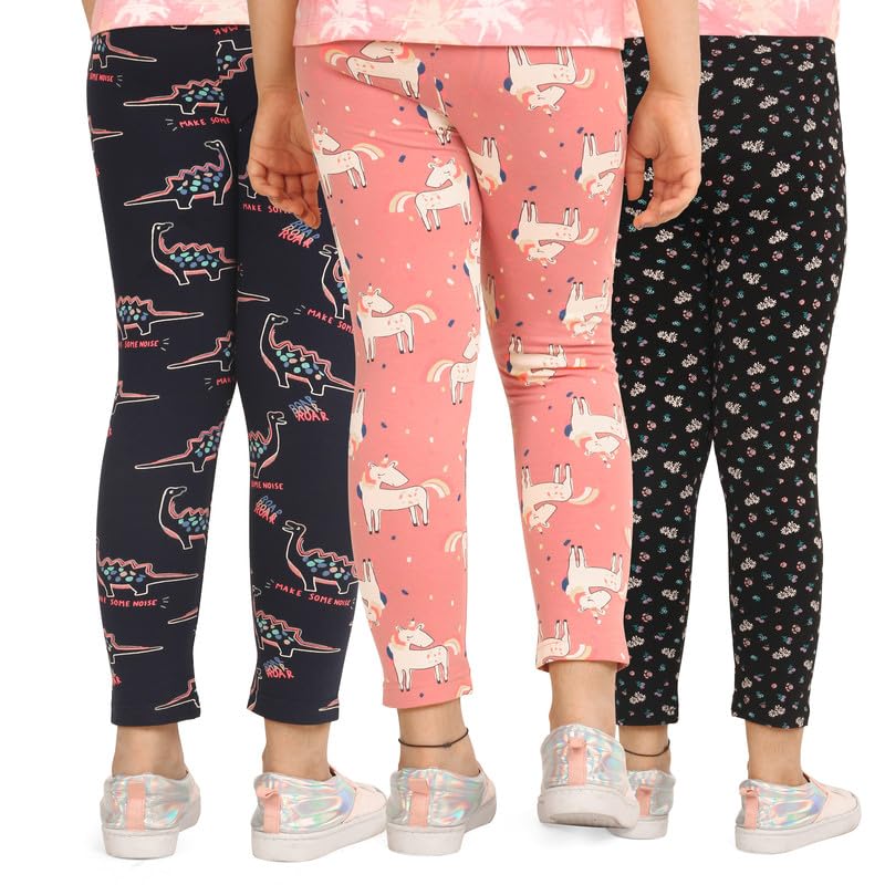 Image of ARIEL Girls Cotton Printed Regular Fit Non-Transparent Ankle Length Leggings