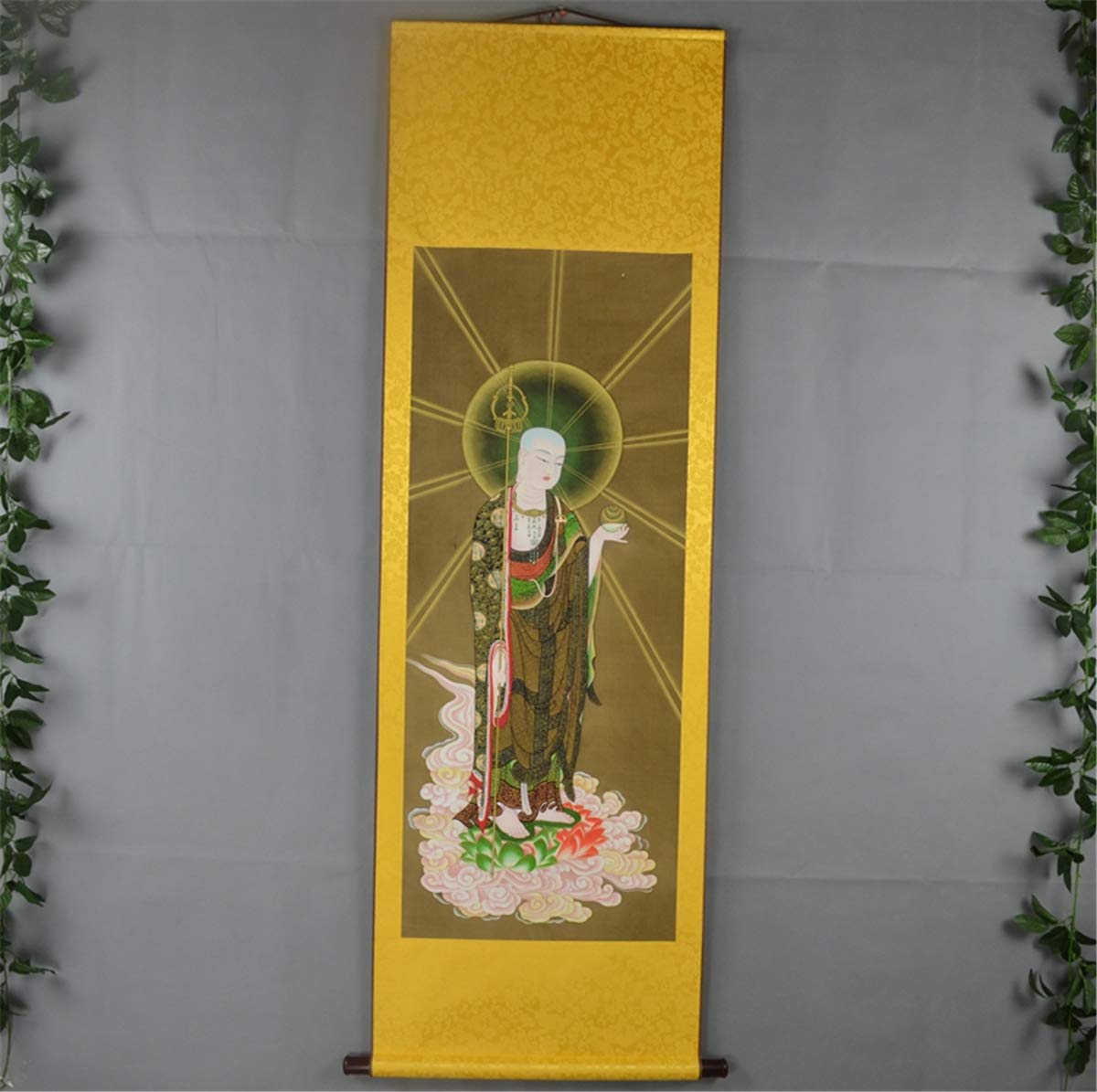 Zzooi Ksitigarbha jedwabny wiszący obraz sztuka ścienna wiszący zwój, Ksitigarbha Bodhisattva