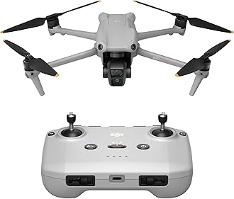 DJI Air 3 (DJI RC-N2), Drone with Tele & Wide-Angle Dual Cameras, 46-Min Flight Time, Obstacle Sensing, 48MP Photos, 4K/60fps HDR Video, MOIAT Certified - UAE Version with Official Warranty Support