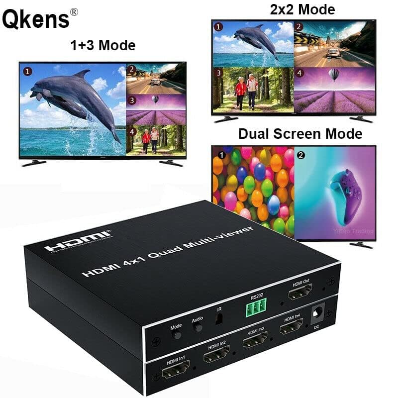 Image of MICROWARE 4X1 HDMI Multi-viewer Quad Screen Real Time Multiviewer with HDMI Seamless Switcher Function Full 1080P&3D Support 5 Modes for PS3 /PC /STB /DVD