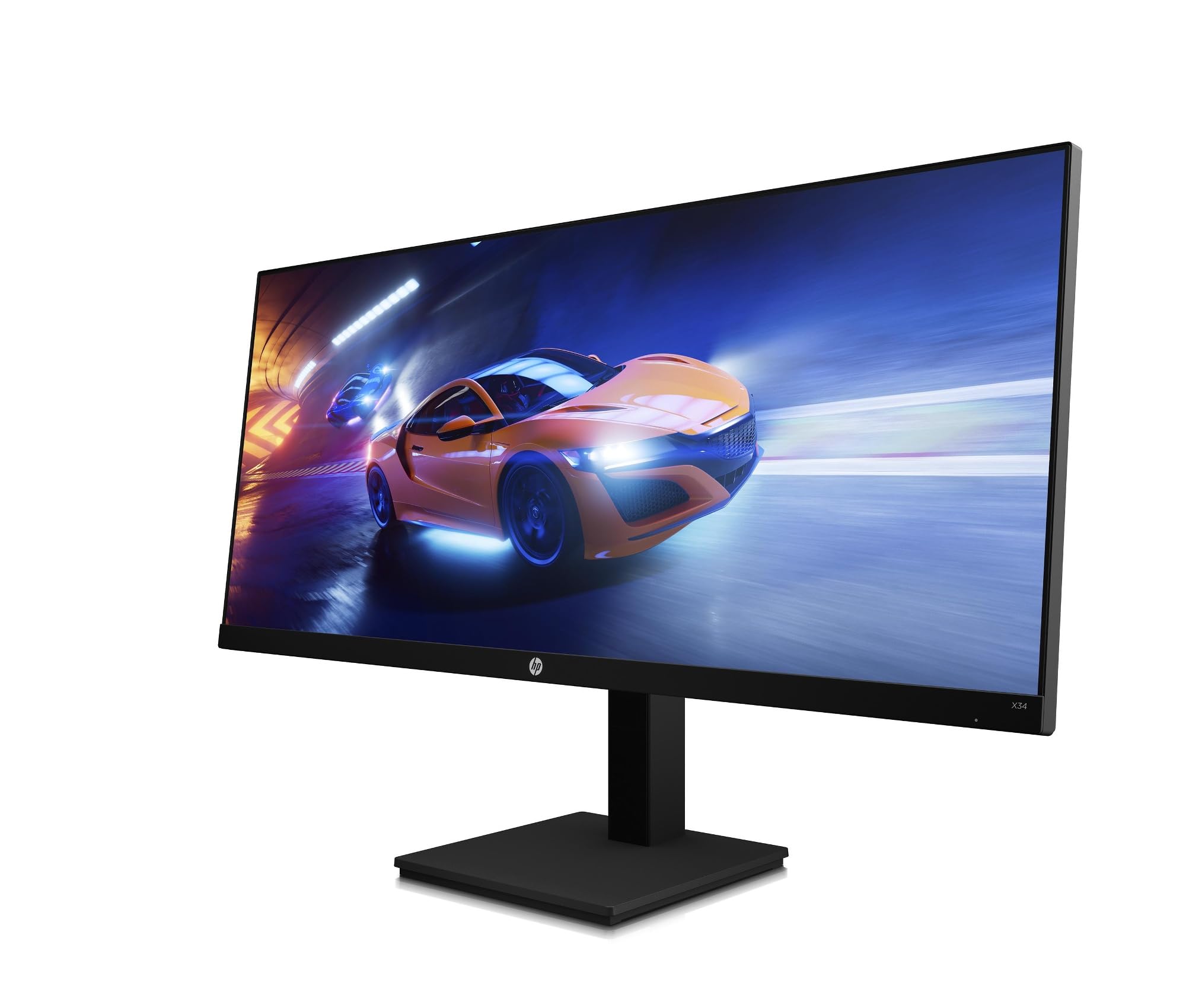 HP X34 Gaming Monitor, Schermo da 34 pollici, Pannello IPS 21:9 UWQHD 165Hz, 1 ms, Antiriflesso, 400 nits, 1000:1, AMD FreeSync, Low Blue Light, VESA 10x10 cm, HDMI 2.0, Displayport 1.4, Nero