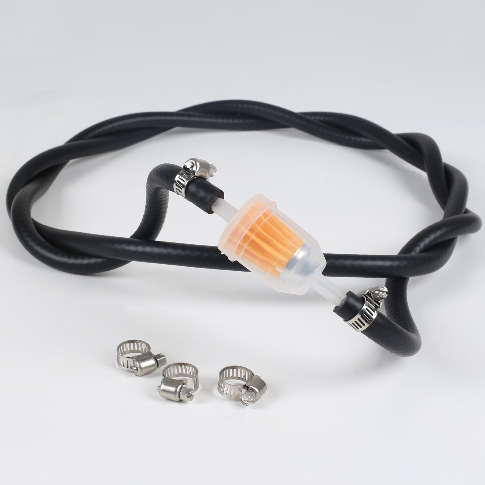 Kit Tuyau Carburant 6mm 2m NBR + 2 Filtres Essence + 10 Colliers - Moto, Tondeuse, Scooter, Voiture