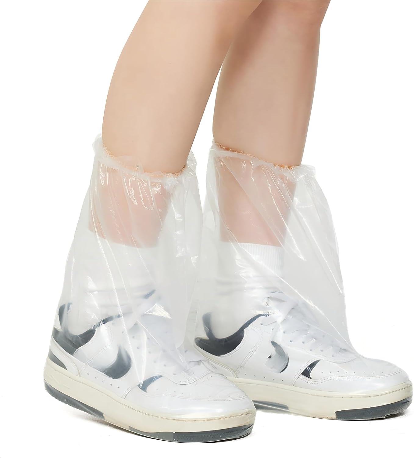 Disposable Kids Shoe Covers for Rain, 10 Pairs of Clear Non-Slip Plastic Rain Shoe Covers for Use in Water Parks, Disney & Rainy Days(clear, kids)