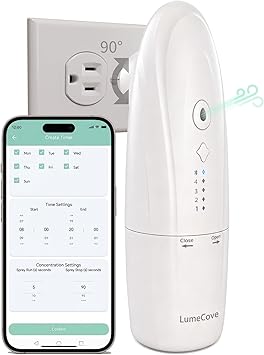 Plug in Waterless Essential Oil Diffuser Smart App & Bluetooth Control Scent Machine Home Fragrance Atomizer, White
