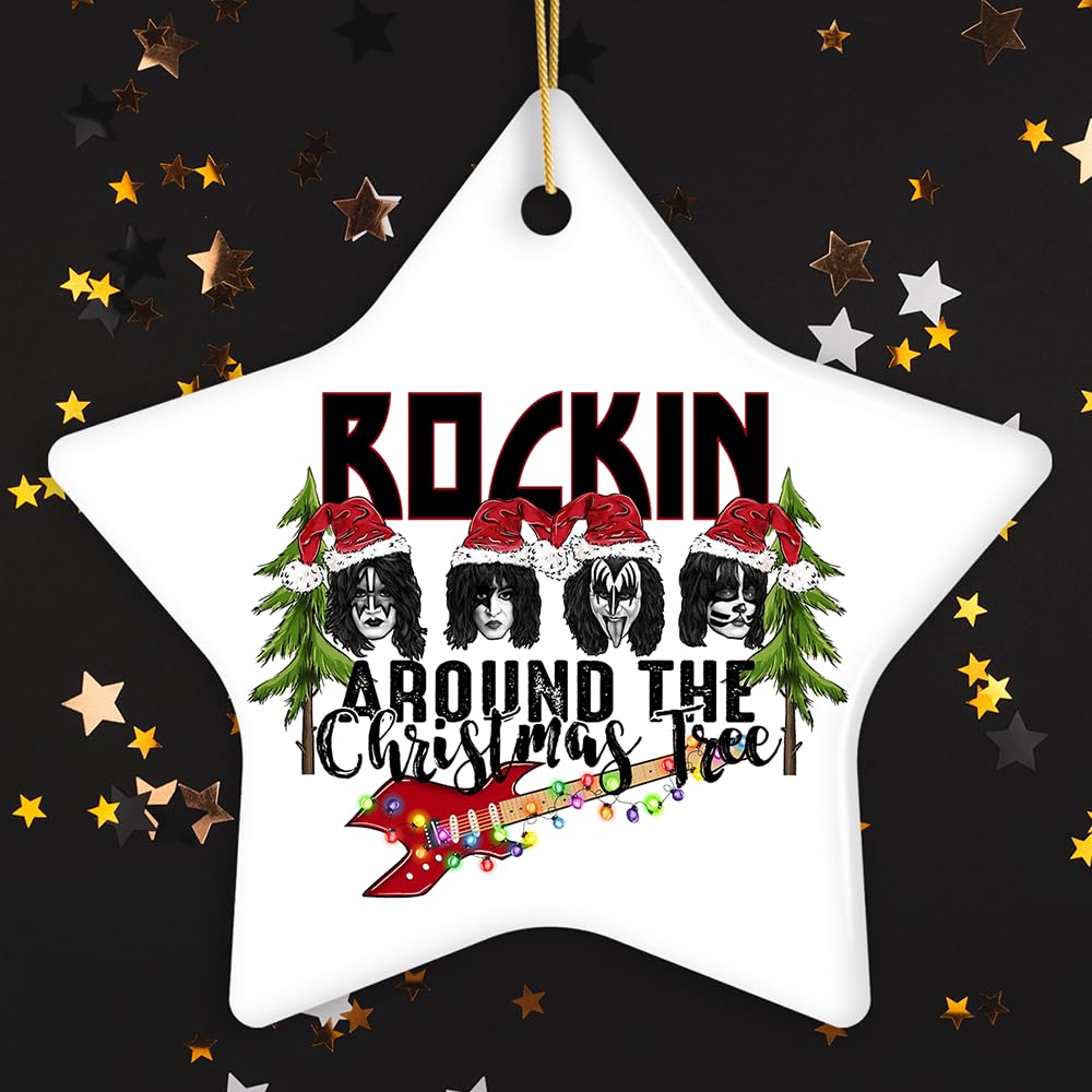 Iconic Hard Rock n Roll Guitar Christmas Ornament, Rockin Around The Christmas Tree