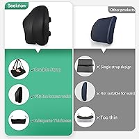 Vista 2 de Almohada de apoyo lumbar para silla de oficina, almohada de respaldo para silla de automóvil, soporte ergonómico para silla de respaldo, almohada