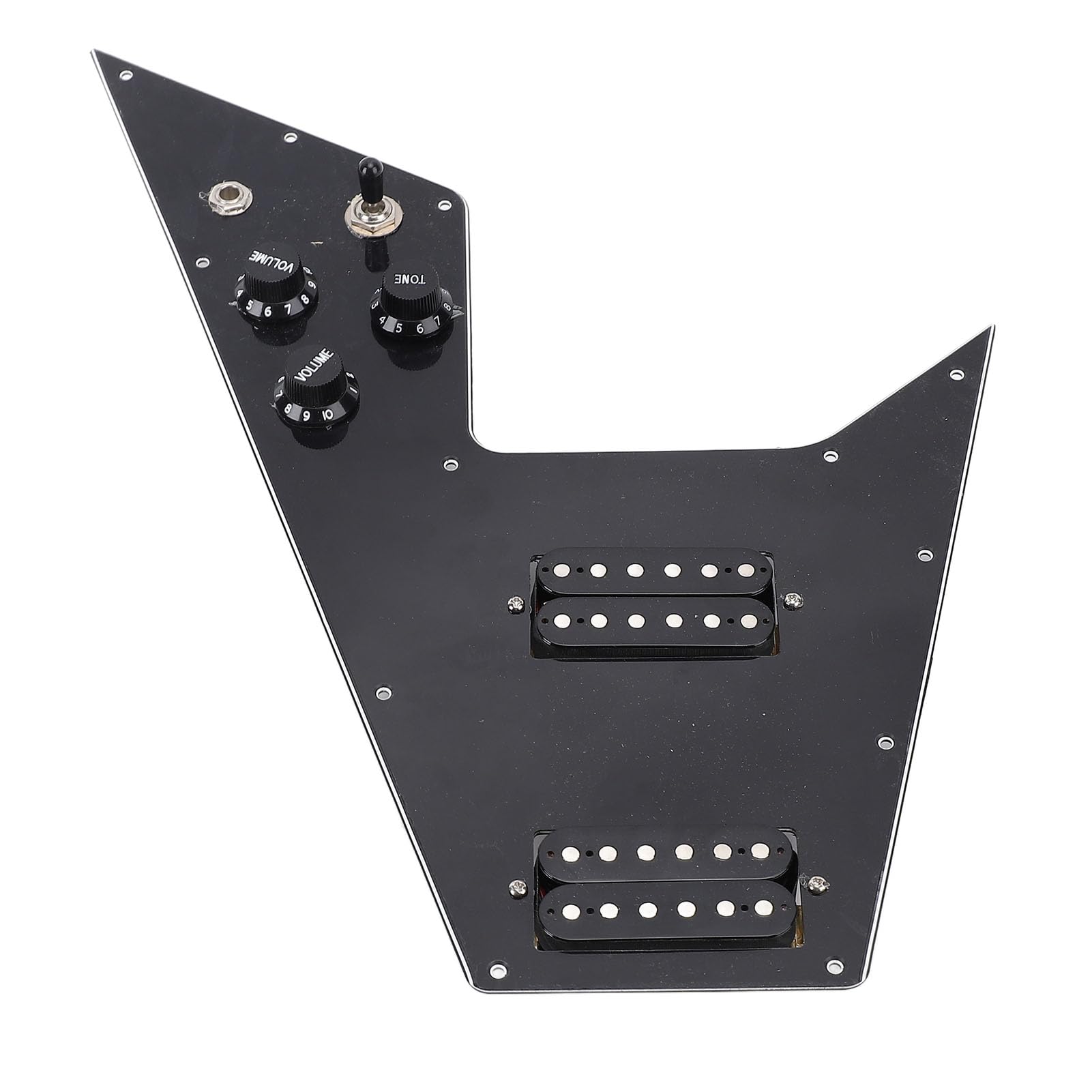 Battipenna Caricato Precablato, Battipenna per Chitarra Elettrica in Lega di Legno, Piastra Antigraffio per Pickup a 2 Bobine Divise con Design a Bobina Divisa, Ideale per Chitarre a V Volanti