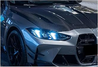 Car headlights, Car Headlights Compatible For BMW G82 4 Series G22 LED Headlight 2021-2024 Headlights DRL Turn Signal High Beam Fangs Style Projector Lens(Style 2)