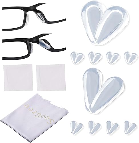 Miniatura 8 de Paquete de 5 almohadillas de nariz transpirables para cámara de aire, 5 pequeñas bolsas de aire, 10 almohadillas de nariz de silicona dura, 1 gancho