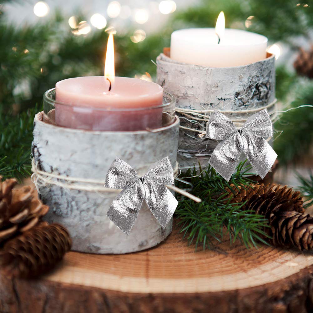 120 Pezzi Mini Decorazioni per Fiocchi Di Albero Di Natale,Ornamenti Di