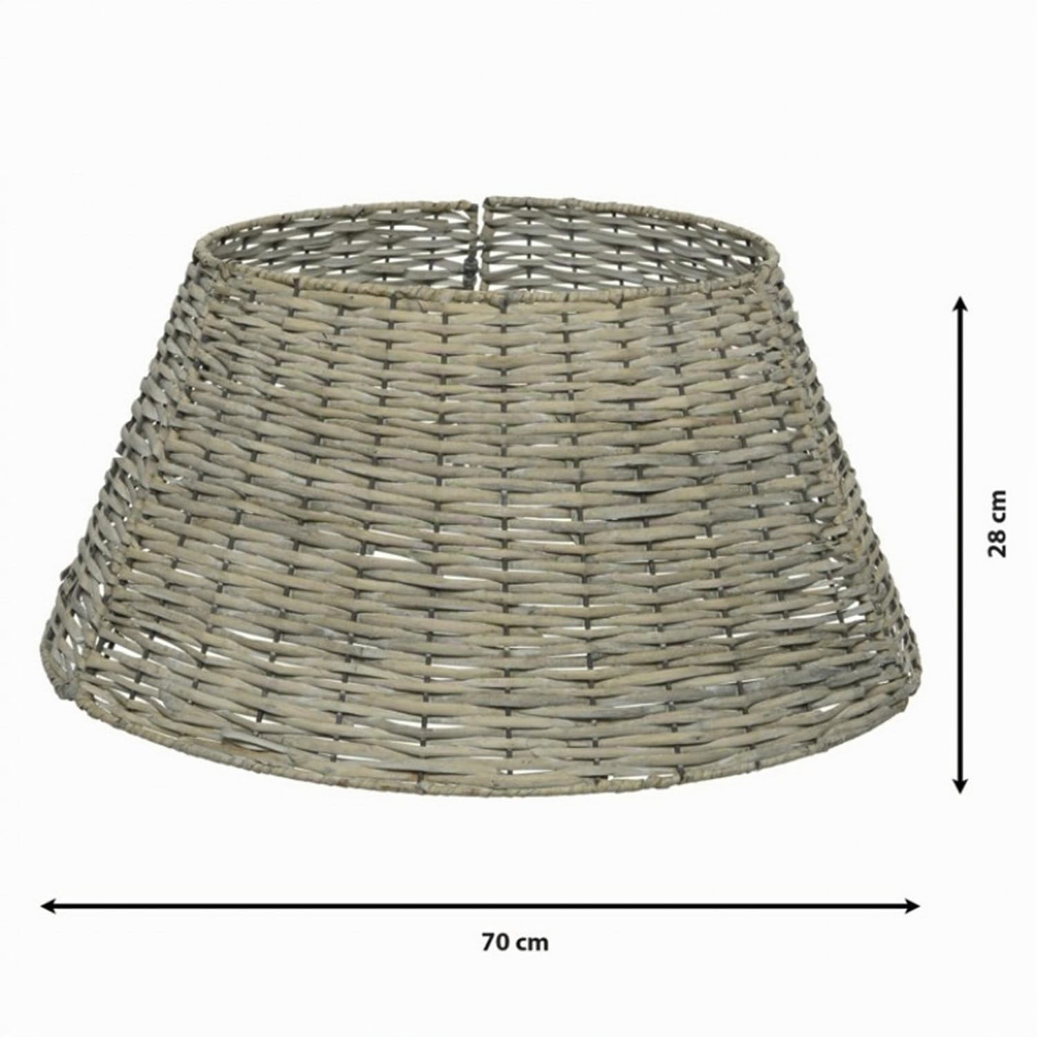 Weihnachtsbaumrock aus Weide 70x28cm - für Bäume bis 240 cm 1 Stück - Abdeckung Weihnachtsbaumständer - Christbaumständer Hülle - Weihnachtsbaumdecke - Weihnachtsbaumkragen - Tannenbaum Korb - Grau
