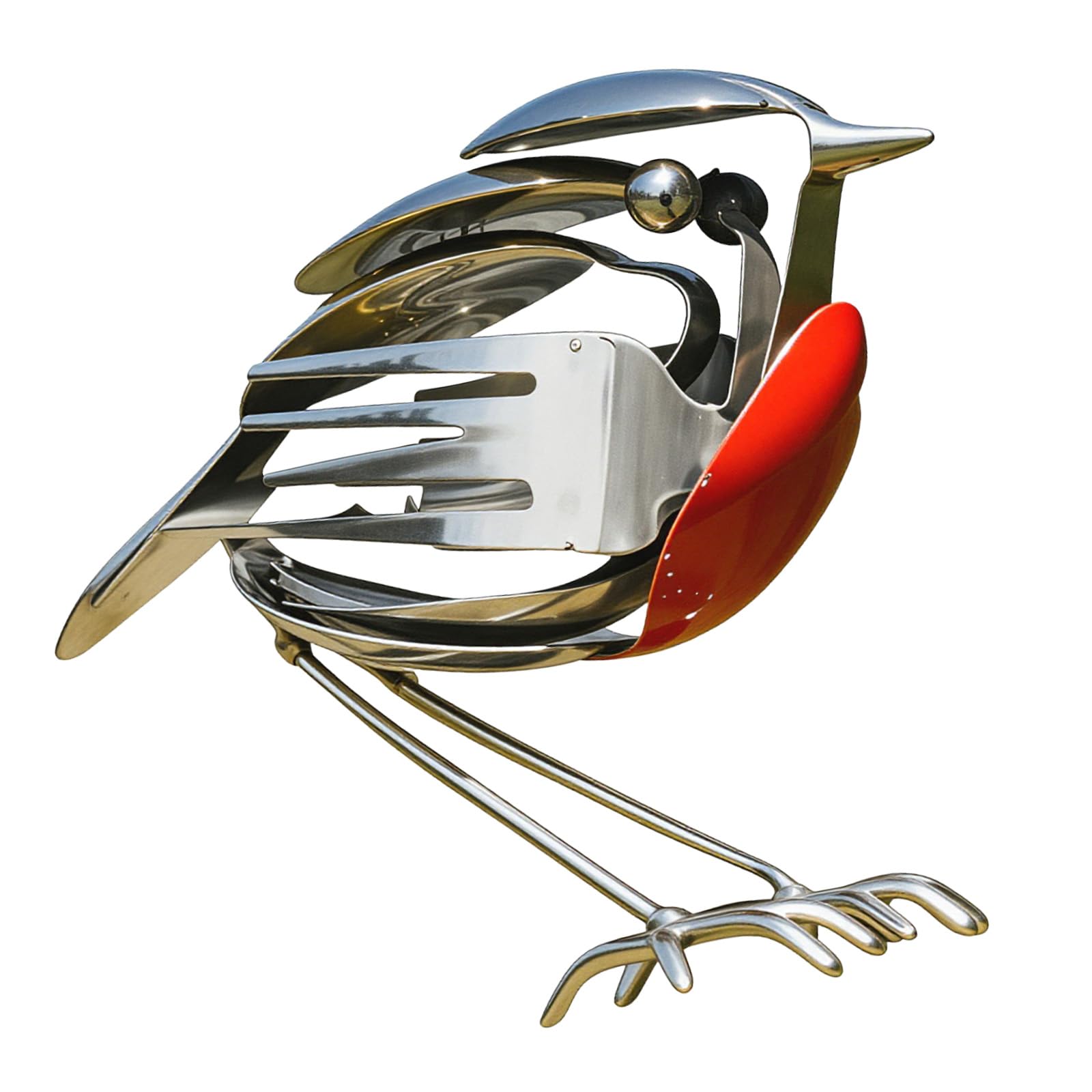 aieieii Metal Robin Garden Ornament, Robin Made From Cutlery