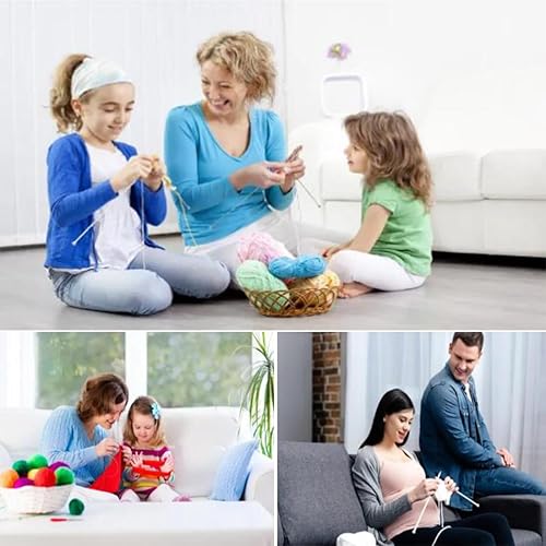 Miniatura 6 de Weabetfu Juego de 55 agujas de tejer de metal, agujas de tejer de acero inoxidable rectas de aluminio de un solo punto, tamaño 11 de 0.079 a 0.315