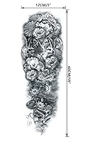 Vista 4 de Tatuaje temporal de brazo completo para hombres y mujeres de largo 19 x ancho 7 pulgadas (12 hojas)