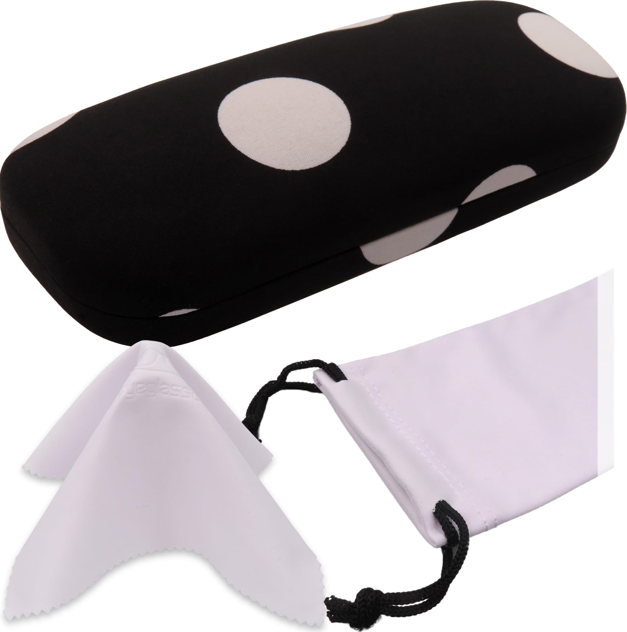 Women's Hard Eyeglass Case | Protective Hard Shell Glasses Case with Pouch and Cloth